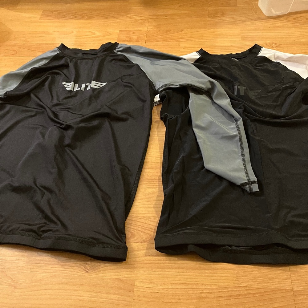 2 Elite Rashguards (Size XL) Great for Water Activities or Jiu Jitsu!
